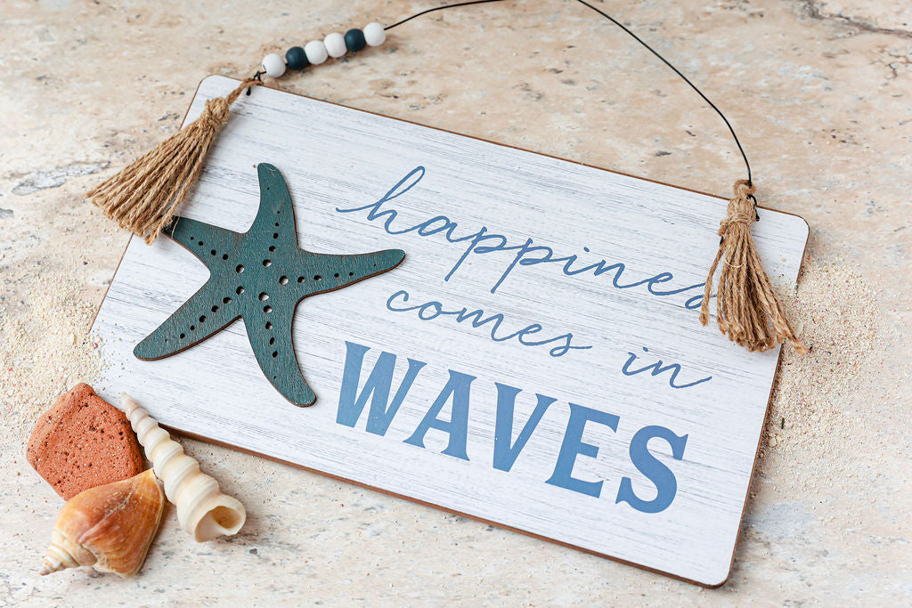 Happiness Comes in Waves Wall Décor - Shooting Starz Shopette