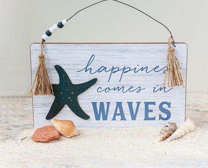 Happiness Comes in Waves Wall Décor - Shooting Starz Shopette